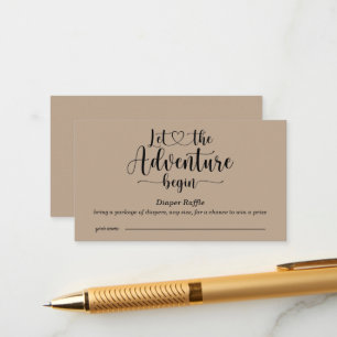 Adventure erwartet Bears Kraft Baby Diaper Raffle  Begleitkarte