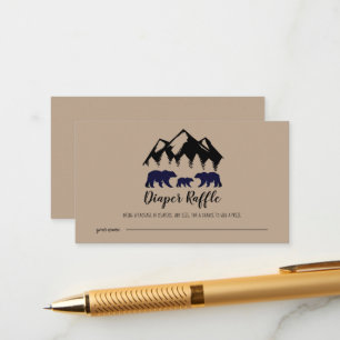Adventure erwartet Bears Kraft Baby Diaper Raffle Begleitkarte