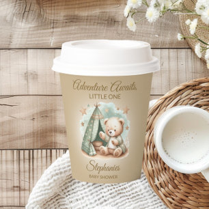 Adventure erwartet Gender Neutral Bear Baby Pappbecher