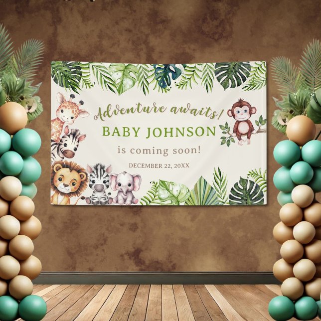 Adventure erwartet Jungle Safari Baby Shower Banne Banner (Von Creator hochgeladen)