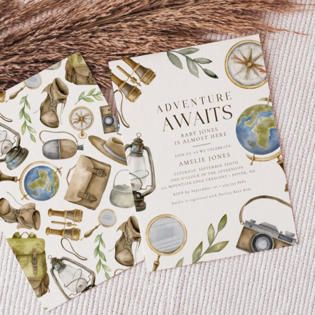 Adventure erwartet neutrale Baby-Dusche für Gender Einladung (Available for print & instant digital download!)