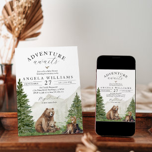 Adventure erwartet neutrale Baby-Dusche für Gender Einladung