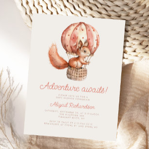 Adventure erwartet Niedliche Squirrel Balloon Baby Postkarte