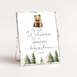 Adventure erwartet Woodland Babydusche Begrüßung Poster