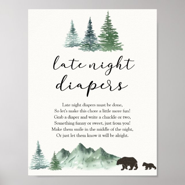 Adventure fängt Bear Spate Night Diapers Poster an (Vorne)