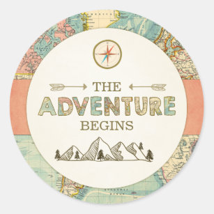 Adventure fängt Bevorzugung Tags Sticker Weltkarte