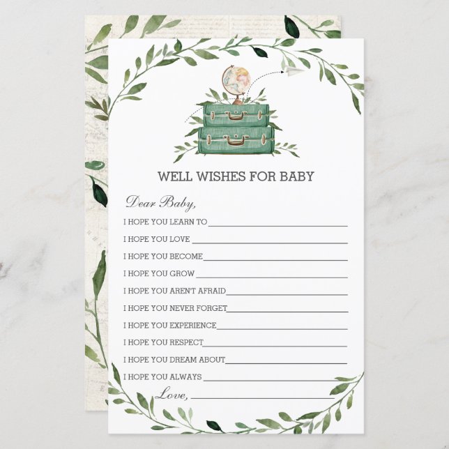 Adventure fängt Luggage Green Wünsche für Baby an (Vorne/Hinten)