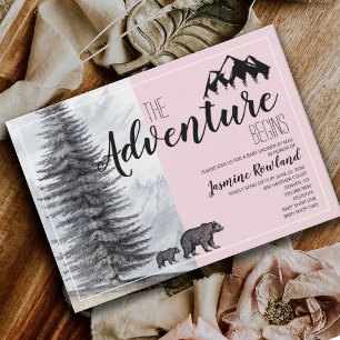 Adventure fängt mit Pink Baby Shower per Mail an Einladung