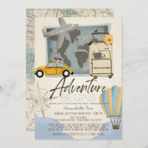 Adventure fängt Travel Map Drive by Baby Shower an