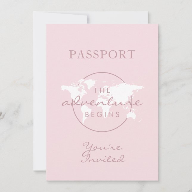 Adventure fängt Travel Theme Passport Baby Shower  (Vorderseite)