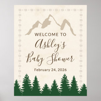 Adventure Forest Baby Dusche Begrüßungszeichen Poster