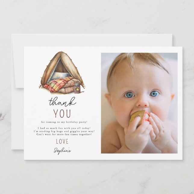 Adventure Forest Camper Geburtstag Dankeskarte (Vorderseite)