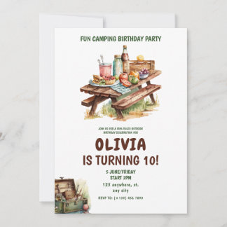 Adventure Forest Camper Geburtstag Einladung