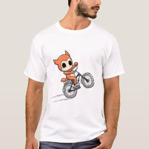Adventure Fox Rider - Niedlicher Cartoon Bike Desi T-Shirt