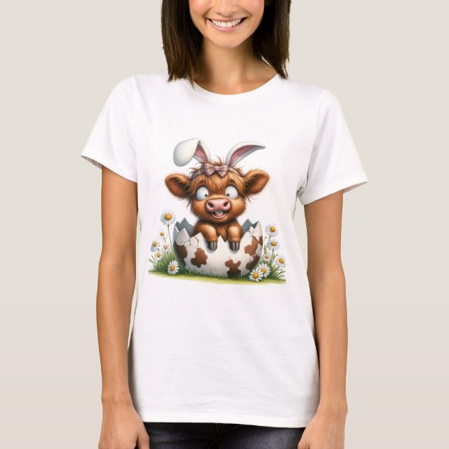 Adventure Funny Oaster Cartoon Baby Cow T-Shirt (Vorderseite)