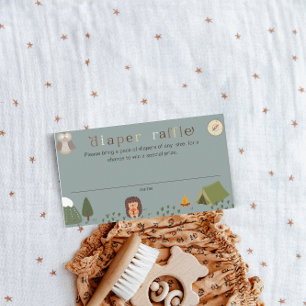 Adventure Gender Neutral Diaper Raffle Baby Dusche Begleitkarte