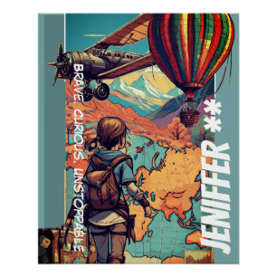 Adventure Girl, Personalisiertes Reisethema Poster