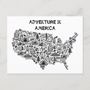 Adventure in America Map Symbols Postkarte