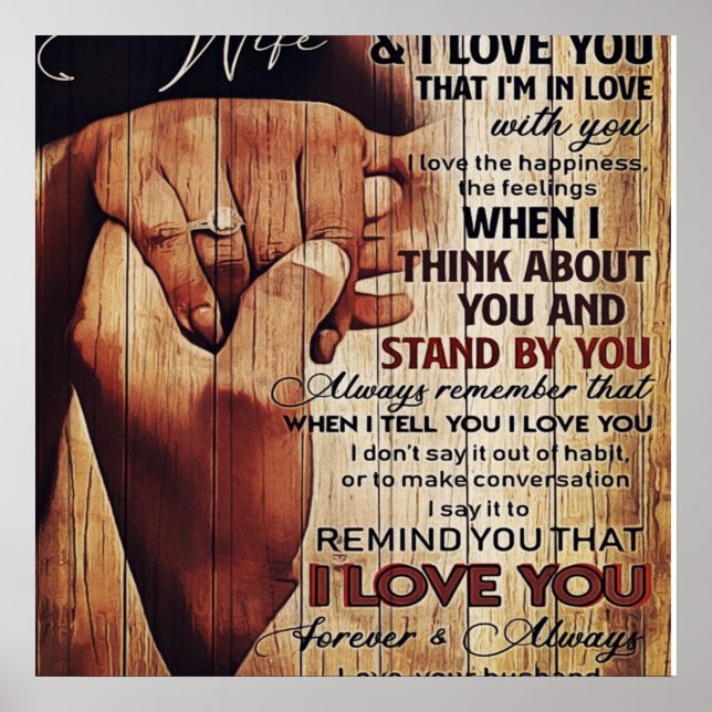 Adventure Letter to Ehefrau, liebevolles Geschenk, Poster (Vorne)