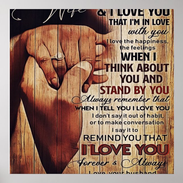 Adventure Letter to Ehefrau, liebevolles Geschenk, Poster (Vorne)