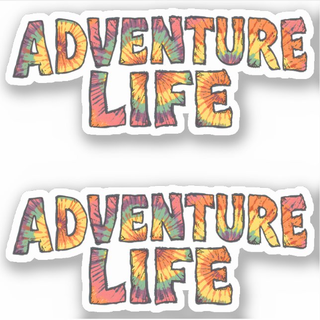 Adventure Life | Tie Dye Explore More Hiker 2pc Aufkleber (Vorderseite)