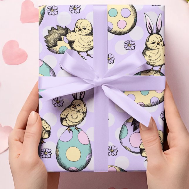 Adventure Lila Osterchicks & Bunny Ears Geschenkpapier (Von Creator hochgeladen)