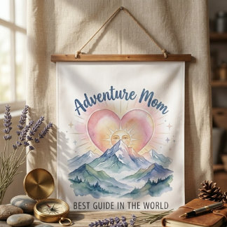 Adventure Mom Mountain Wall Tapestry Wandteppich Mit Holzrahmen