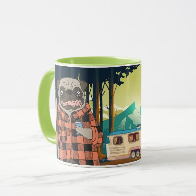 Adventure Mops Tasse (Vorderseite Links)