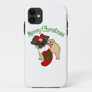 Adventure Mops Themed Holiday Weihnachten T-Shirts iPhone 11 Hülle