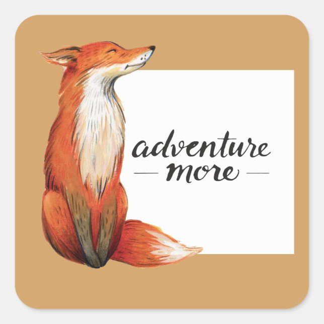 Adventure more Fux Quadratischer Aufkleber (Vorderseite)