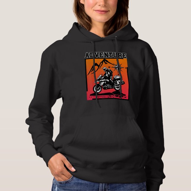 Adventure Motorcycle Biker Rider Off Road Motorbik Hoodie (Vorderseite)