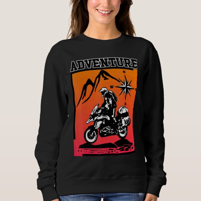 Adventure Motorcycle Biker Rider Off Road Motorbik Sweatshirt (Vorderseite)