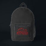 Adventure Mountain Hiking Backpack Bedruckter Rucksack<br><div class="desc">Hey there! Looking for a backpack that's as awesome as you are? Check out this super cool black hiking backpack! It's got these awesome orange side panels that really make it pop, and the front pocket has this fun, minimalist mountain design with the words "Backpack Full Drama" – how fun...</div>