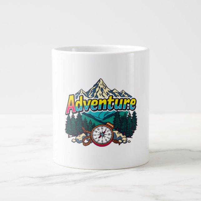 Adventure Mountain – Outdoor Hiking Nature Design  Jumbo-Tasse (Vorderseite)