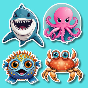 Adventure Ocean Life Set wasserdicht Aufkleber