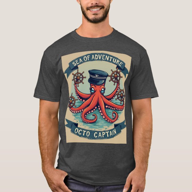 Adventure Octo Captain - Bold und Fun T-Shirt (Vorderseite)