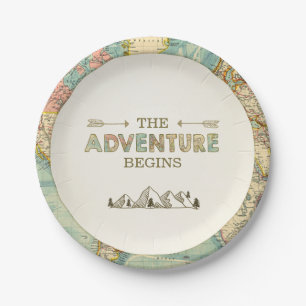Adventure Paper Tellers Travel World Map Dusche Pappteller