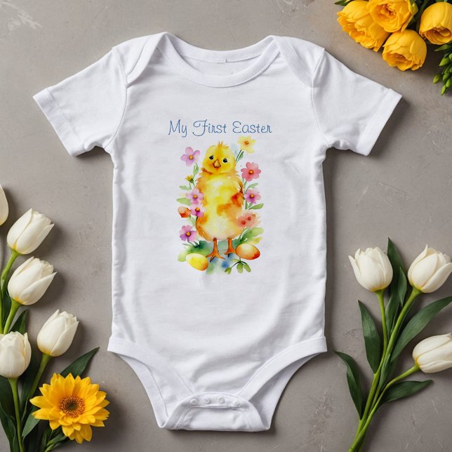 Adventure Park 1 Osterkichel Niedliche Springbrass Baby Strampler (Adorable baby's first Easter with cute chick flowers and eggs Spring outfit for sweet photoshoot)