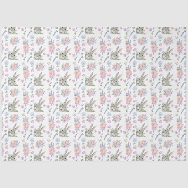 Adventure Park Osterfest Bunny Spring Pastel Blume Seidenpapier (Vorderseite)