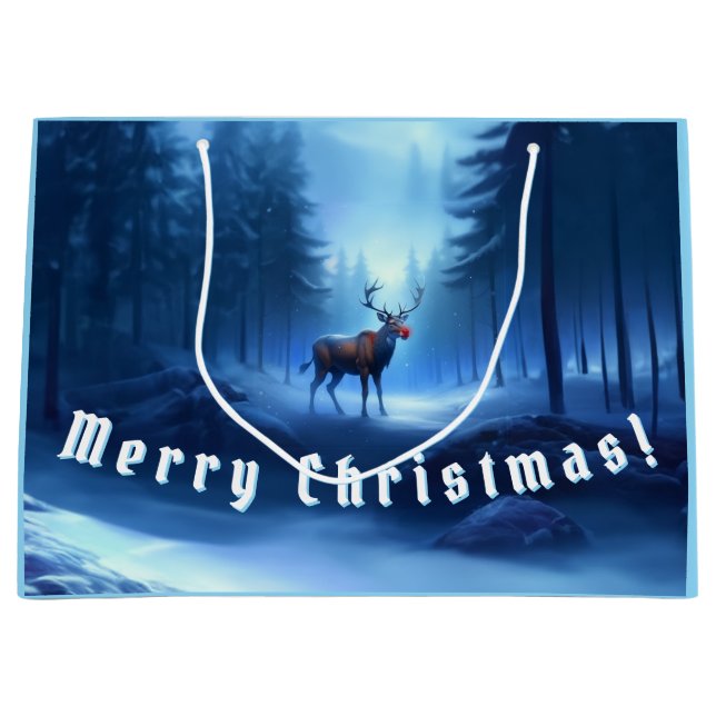 Adventure Park Rentier Winter Wonderland Große Geschenktüte (Vorderseite)