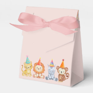 Adventure Party Animals Peach Pink Safari Geburtst Geschenkschachtel