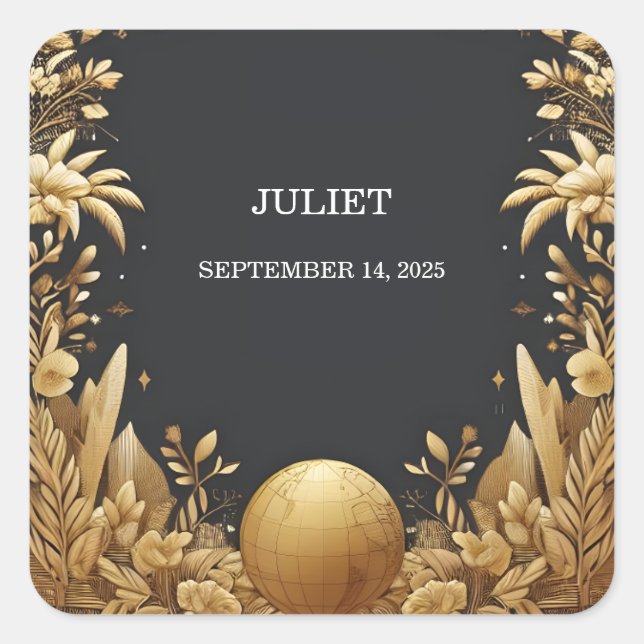 Adventure Passport Boarding Pass Brautparty Quadratischer Aufkleber (Vorderseite)