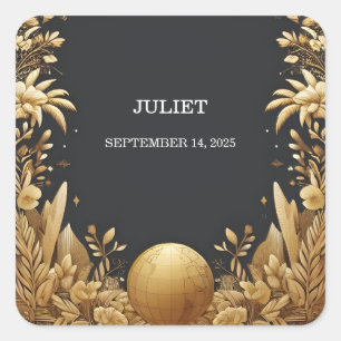 Adventure Passport Boarding Pass Brautparty Quadratischer Aufkleber