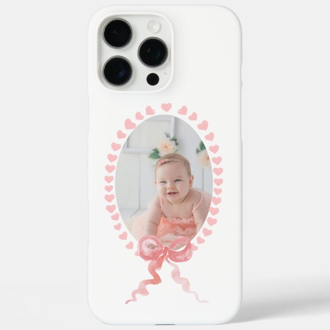 Adventure Pink Bow Heart Baby Foto Image Case-Mate iPhone Hülle (Rückseite)