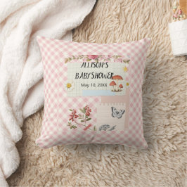 Adventure Pink Checkered Throw Kissen für Baby Sho