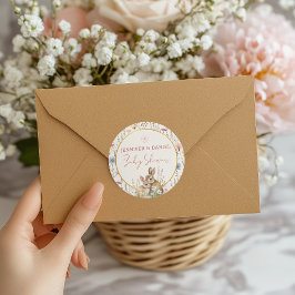 Adventure Pizza Wildblume Baby Dusche Dusche Dusch Runder Aufkleber