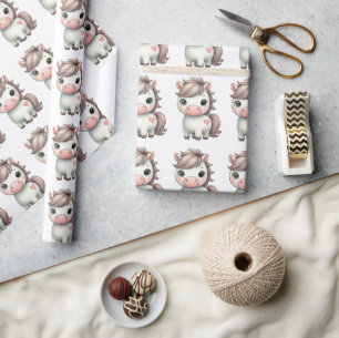 Adventure Pony mit Heart Wrapping Paper Geschenkpapier