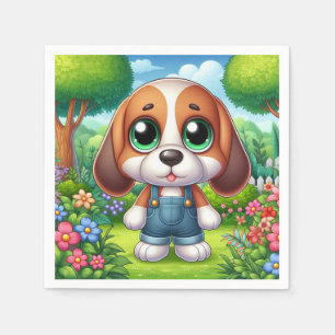 Adventure Puppy in Overalls Serviette