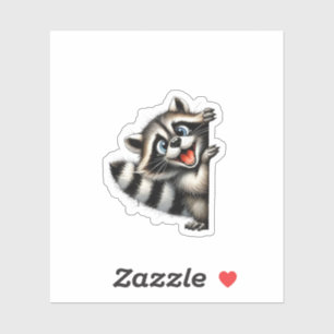 Adventure Raccoon Weihnachten Flüchtige Blick - Ni Aufkleber