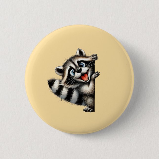 Adventure Raccoon Weihnachten Flüchtige Blick - Ni Button (Vorderseite)